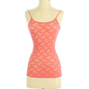 Coquette Girl Free People Coral Tank Top Lace Top Sheer Tank Size S